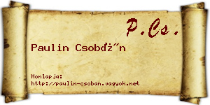 Paulin Csobán névjegykártya
